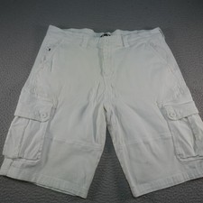 Southpole Cargo Shorts Mens 36 White Baggy Streetwear Rap Hip Hop Y2K Street