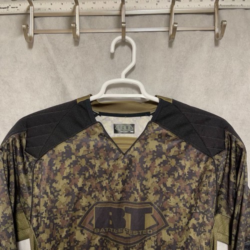 BT Battle Tested Shirt Men Medium Camo Paintball L/S Padded Shoulder Elbows Gear