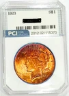 1923 Peace Dollar Gem BU +++  Lustrous Rainbow Color Toned