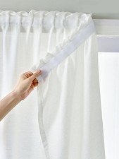 No Drill White Curtains Self-adhesive Fastener Sheer Curtains Home Door