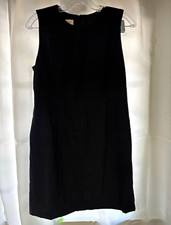 Talbots Petites Black Solid Shift Dress Round Neck Sleeveless Knee 6P Lined