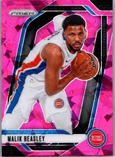 2024-25 Panini Prizm #211 Malik Beasley Prizms Pink Ice