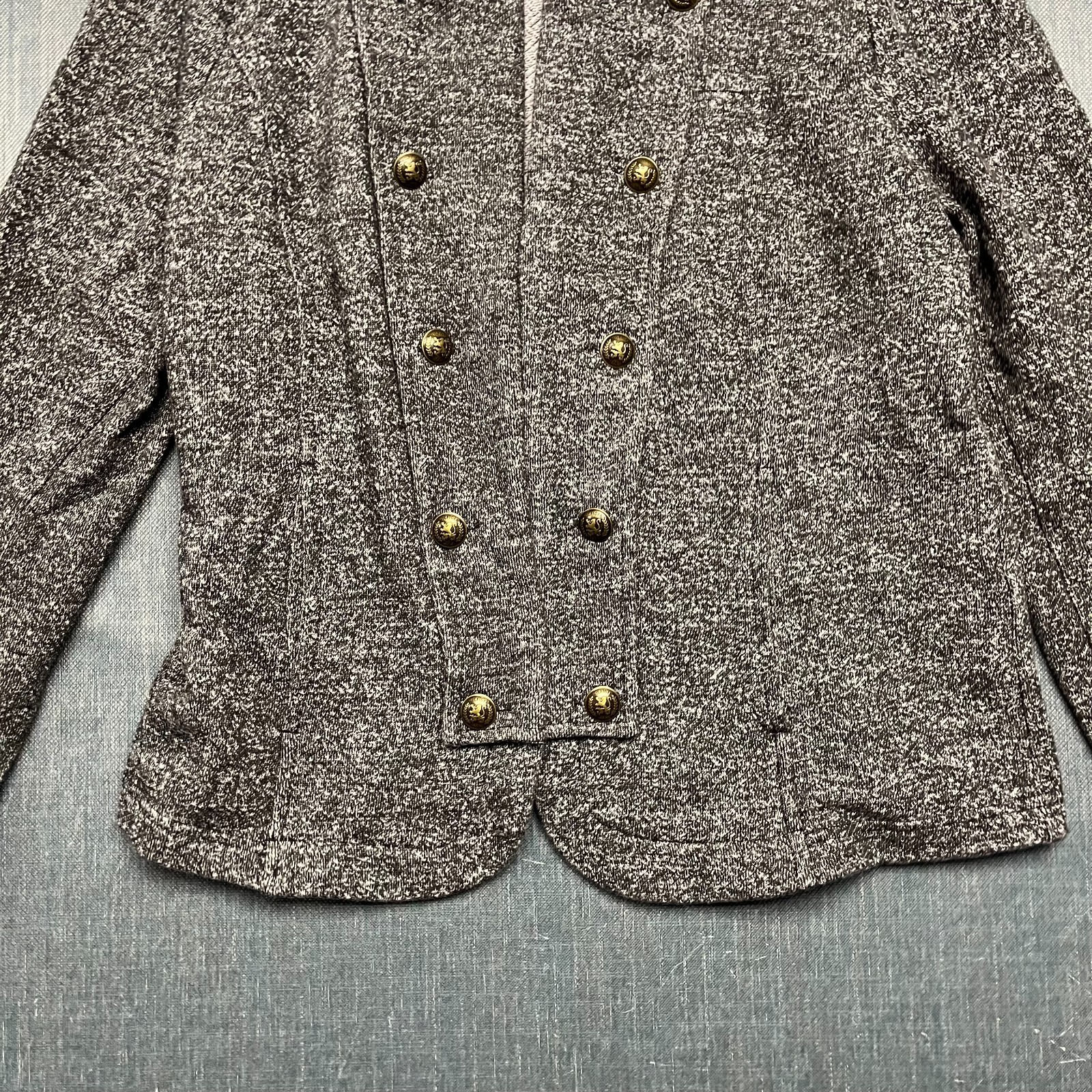 Tommy Hilfiger Women's Blazer Size XL Gray Double Breasted Knit Jacket Polyester thumbnail 3