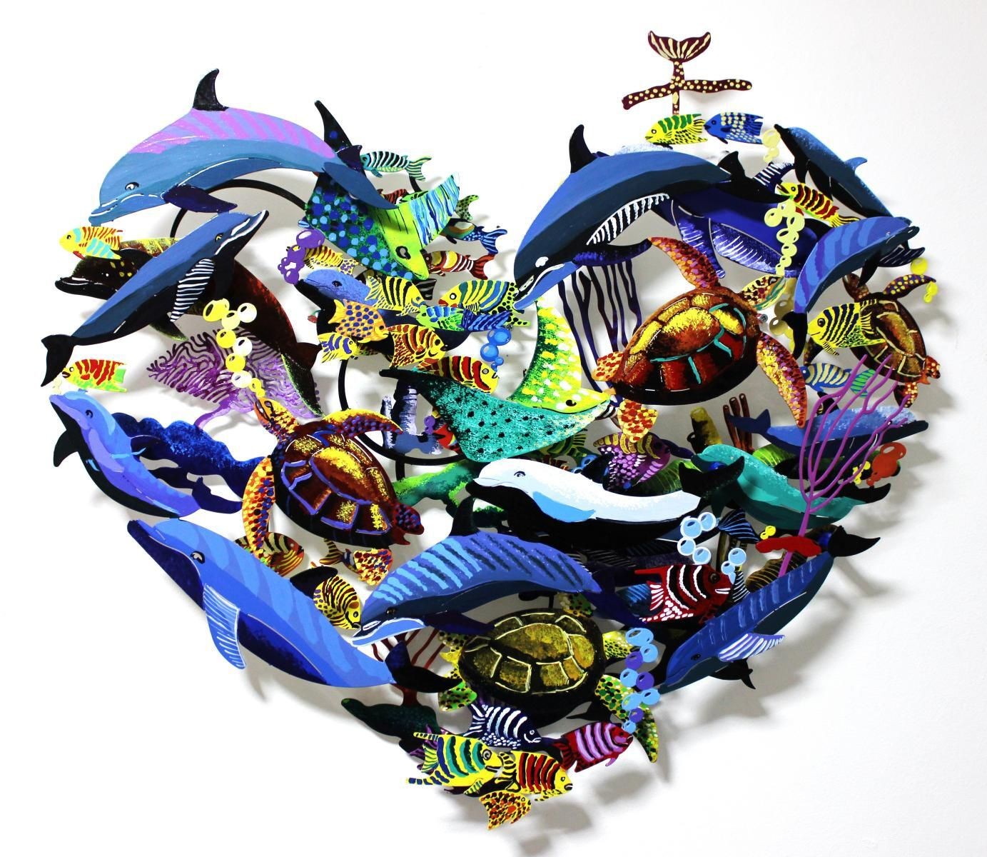 Vera V. Goncharenko- Original Painting on Cutout Steel "Aquarium"