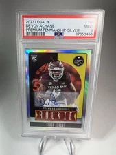 2023 Legacy Rookies Premium Penmanship Silver De'Von Achane #196 PSA 9 Auto RC