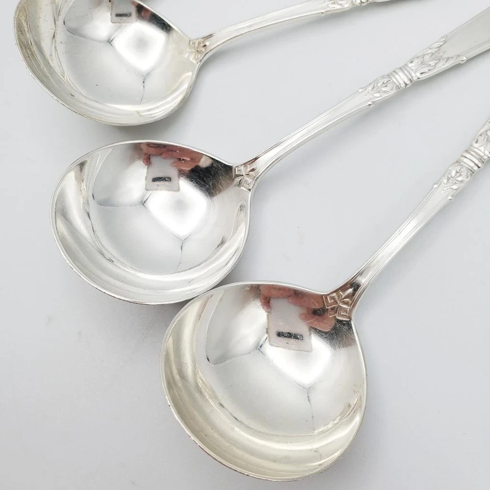 5 Gorham Lansdowne Sterling Silver Bouillon 5” Soup Spoons No Mono 1917 - Image 3 of 4