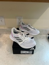 Adidas Runfalcon 5 Womens White/Grey/Pink Running Shoes Sz 6.5 NEW WITH BOX