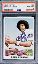 1975 Topps Football #65 Drew Pearson Dallas Cowboys PSA 8 NM-MT Trading Card