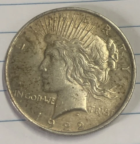 1922 Peace Dollar •90% Silver •Circulated •Original Surfaces • Collector Note