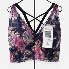 Torrid Navy Pink Floral Lace Bralette Plus Size 2X