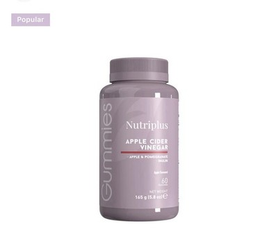FARMASI NUTRIPLUS  APPLE CIDER VINEGAR GUMMIES 60ct 165gr 5.8oz New!