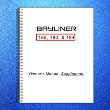 BAYLINER 160 180 184 Owners Manual Supplement 2004 - WIRE BOUND - TOUGH COVERS