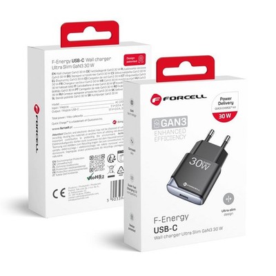 FORCELL F-ENERGY GaN III B130101-E Ultra Slim Reise-Ladegerät 1 x Typ C 30W