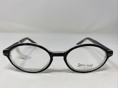 Genius Eyewear G501 Black 49-18-140 Black Crystal Full Rim Eyeglasses Frame 112L