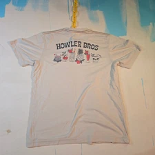 Howler Bros Mens M T-shirt Graphic Tees Beige Skull Tropical 20x25 Jit Ahh Wear