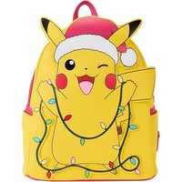 Loungefly Pokemon - Pikachu Mini-Rucksack | Weihnachten | Lichterkette Leuchtend