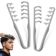 2 Pcs Texture Comb, Volumizing Wide-Tooth Hair Medium to Large, Grey