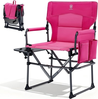 Camping Directors' Chair with Side Table, Portable Folding