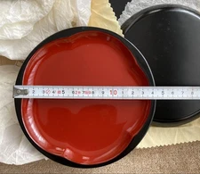 Echizen-nuri plum-shaped confectionery plates, set of 5, lacquerware, approx.