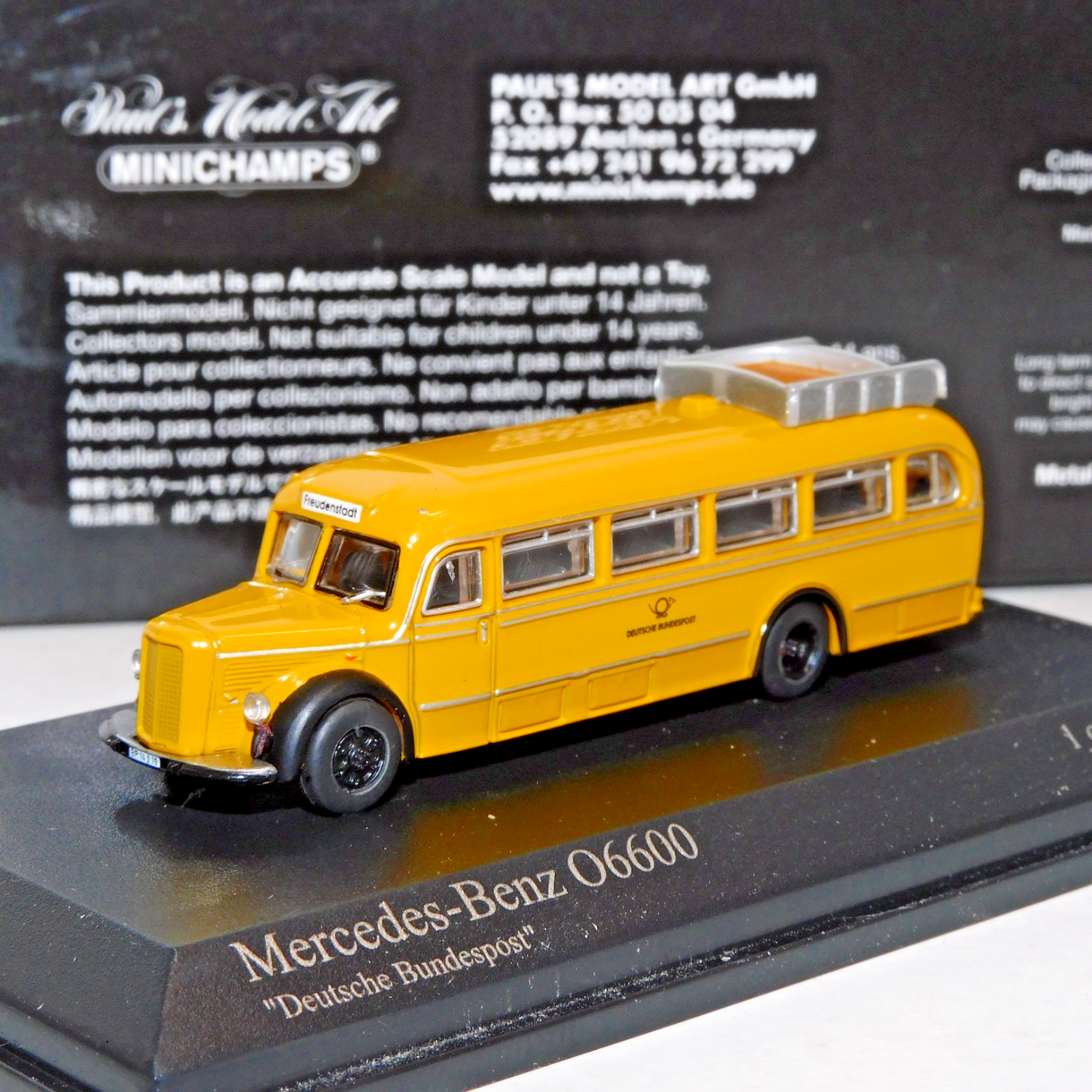 MINICHAMPS MERCEDES-BENZ O 6600 BUS 1950 'DBP' 1/160 SCALE 169 038081 6cm