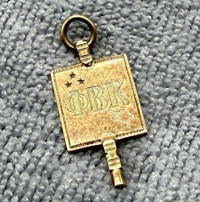 Vintage Estate Phi Beta Kappa 14k Gold Key Charm Pendant - 1954 UCLA