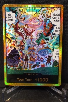 One Piece OP14 Azure Sea's Seven Egghead Gold Don Your Turn +1000 Foil Rare