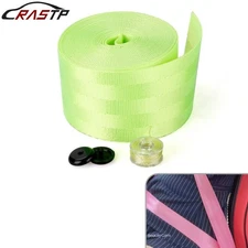 Green 3.5M Seat Belt Webbing Polyester Seat Lap Retractable Nylon Strap