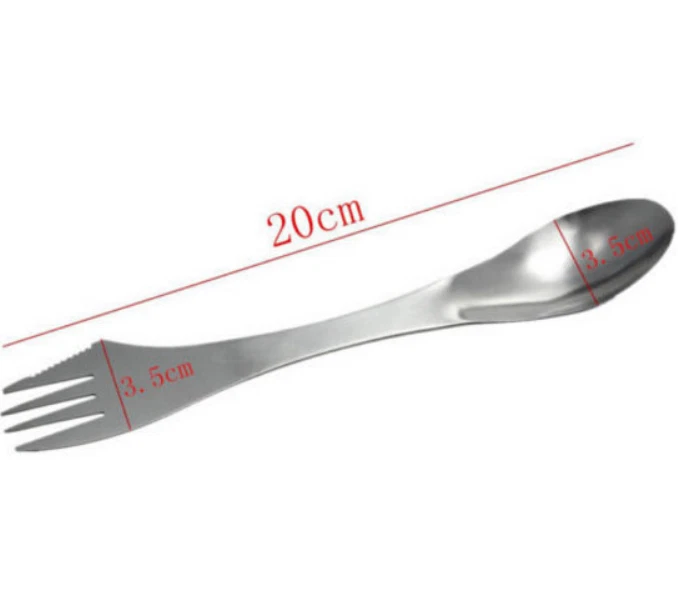 Набор из 3 стальных принадлежностей прочный и ржавый нож-ложка вилка из нержавеющей стали - Изображение 2 из 4