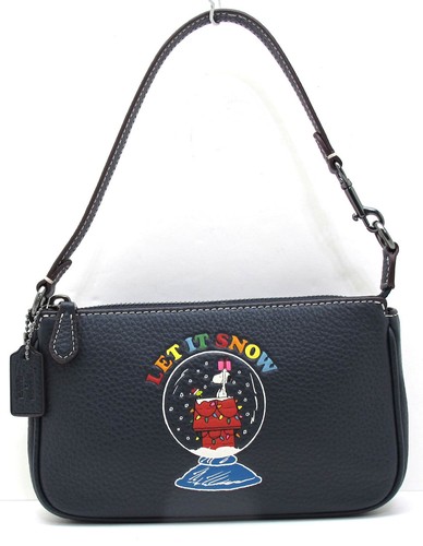 NEU COACH x Snoopy Peanut LE Nolita 19 Leder Top Griff/Handgelenktasche Midnight Navy - Bild 1 von 6
