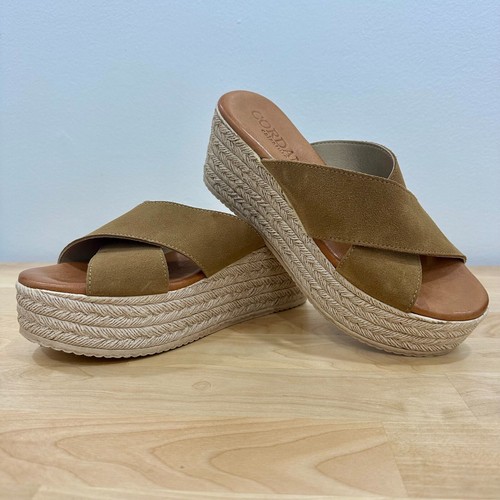 CORDANI CALZATORE Bella Women Size 37 Brown Suede Straps Platform Wedge Sandals