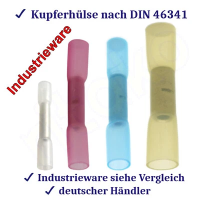 Stoßverbinder Schrumpfverbinder Kabelverbinder Quetsch wasserdicht schrumpfbar - Bild 1 von 4