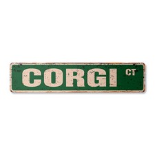CORGI Vintage Street Sign Metal Plastic dog pet parking lovers