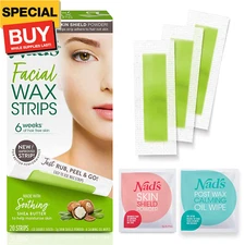 Facial Wax Strips - Hypoallergenic All Skin Types - Facial Hair Removal For Wome