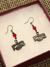 Arkansas Razorbacks Dangle Earrings Fan Bead NCAA Licensed Jewelry