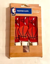 NBA Licensed Baby Fanatic Chicago Bulls 3-Pack Pacifier Clips BPA Free  