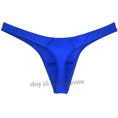 Sexy Men's Glossy Thong Underwear Stretchy Ice Silk T-back Hipster Tangas Trunks - Picture 21 of 30