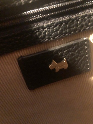 Radley London Black Pebbled Leather Top Zip Adjustable Strap W/Dog - Picture 8 of 12