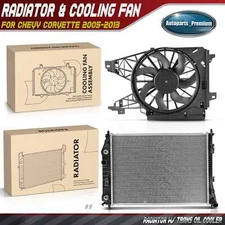 Radiator & Cooling Fan Assembly Kit for Chevy Corvette 2005-2013 6.0L 6.2L 7.0L