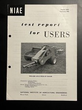 NIAE Test Report Welger AP.12 Pick-Up Baler - Agricultural 1965 421