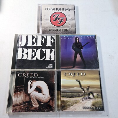 Lot Of 5 Guitar Rock CDs (Satriani, Beck, Creed, Foo Fighters)