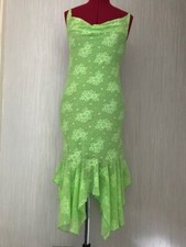 EVENING LACE spaghetti straps DRESS SIZE 12 green