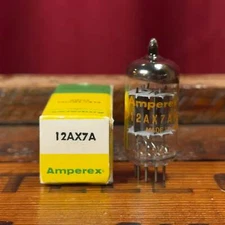 Vintage Amperex 12AX7A Preamp Tube 12AX7 ECC83 Valve Orange Globe #277