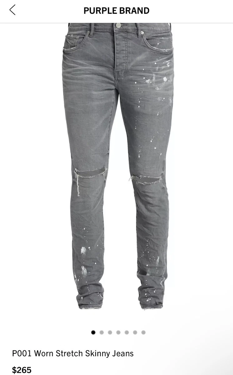 *Best Price* Purple Brand Jeans 'Smoke Grey Distressed' Sz 30 Slim Fit