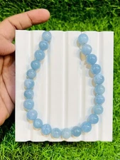 Natural Milky Aquamarine Smooth Round Balls Beads, AAA Quality Aquamarine Beads.