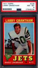 1971 Topps Football #228 Larry Grantham PSA 8 NM-MT POP 53 New York Jets