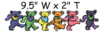 Grateful Dead Dancing Bears LARGE Connected Logo Patch Embroidered Iron Sew On