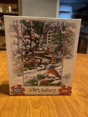 MEGA PUZZLES 500 PC ART GALLERY  BIRDS  WINTER HAVEN 