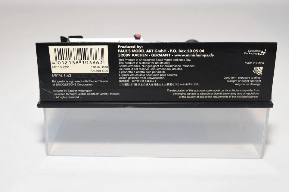 A49 1:43 410 100022 SAUBER C29 P. DE LA ROSA F1 RENNWAGEN 2010 MIB - Bild 4 von 4