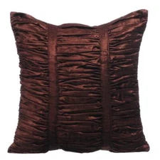 Square Decorative Cushion Cover Brown 16"x16" Velvet - Chocolate Brown Beauty