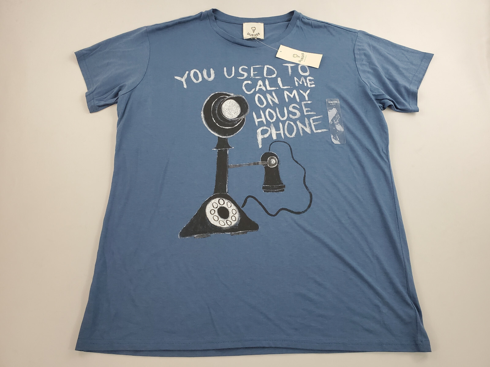 DUBGEE by WHOOPI women t-shirt tee 9006-C cobalt blue modal cotton sz L $98